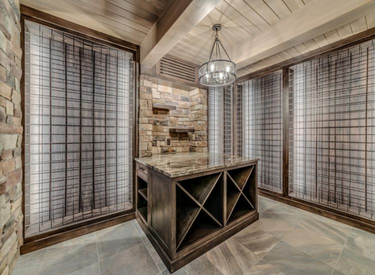 Spacious Wine Cellar Room With Wooden Racks In Larkspur, CO